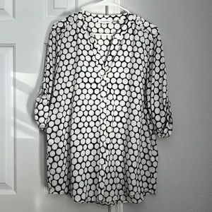 Calvin Klein polka dot blouse Size L